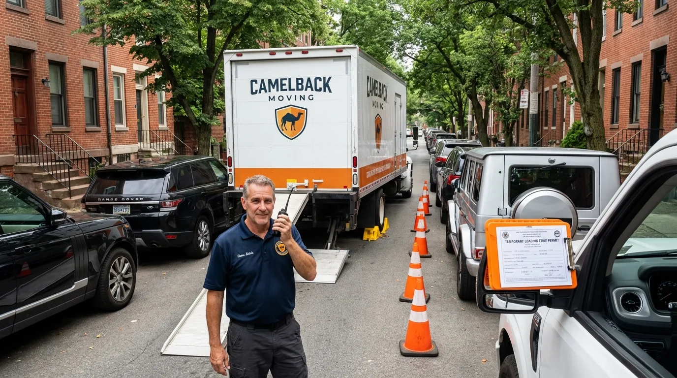 City street loading permit setup in Shirley, NY